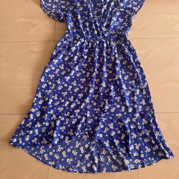 Lane Bryant - Floral Maxi Dress - High Low - Size 14- Blue Flowers flare - Picture 15 of 16